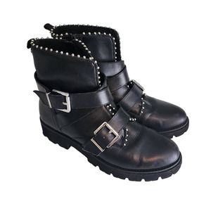 Steve Madden Hoofy Stud Detail Buckle Boots